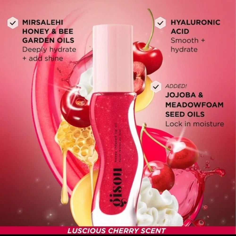 Gisou honey infused lip oil Cherry on the cake - Limited Edition NIB